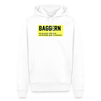 Baggern - Männer Premium Bio Hoodie - Weiß - Vorne - Nico (187cm)