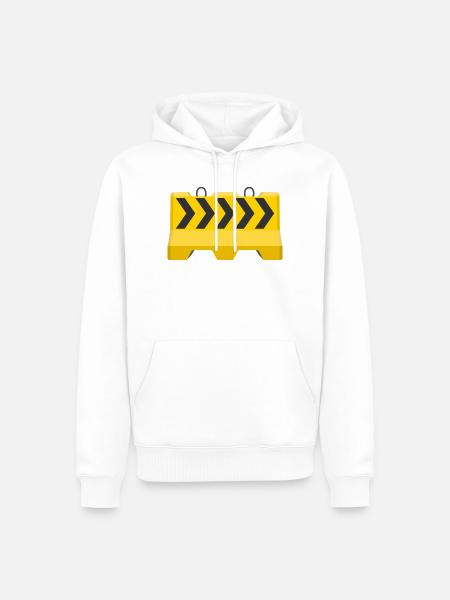 Straßenbau-Barriere-Symbol - Männer Premium Bio Hoodie - Weiß