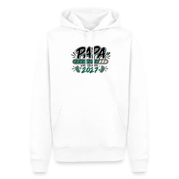 Papa wird geladen 2027 - Geschenk werdender Vater - Männer Premium Bio Hoodie - Weiß - Vorne - Nico (187cm)