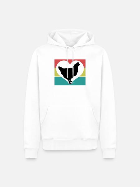 Huhn Herz Silhouette - Männer Premium Bio Hoodie - Weiß
