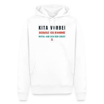 Kita Abschied 2027 Tschüss Kindergarten Schulkind - Männer Premium Bio Hoodie - Weiß - Vorne - Nico (187cm)