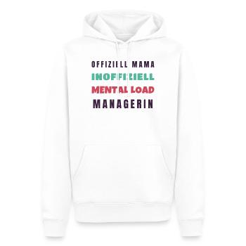 Offiziell Mama inoffiziell Mental Load - Männer Premium Bio Hoodie - Weiß - Vorne - Nico (187cm)