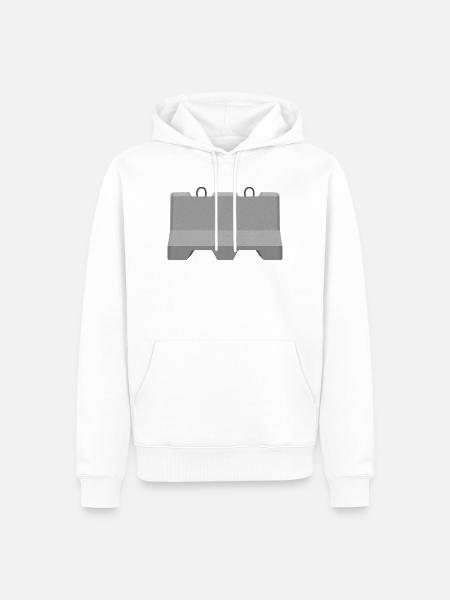 Beton-Straßenbarriere-Symbol - Männer Premium Bio Hoodie - Weiß