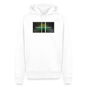 Tor zur Kosmischen Zukunft - Männer Premium Bio Hoodie - Weiß - Vorne - Nico (187cm)
