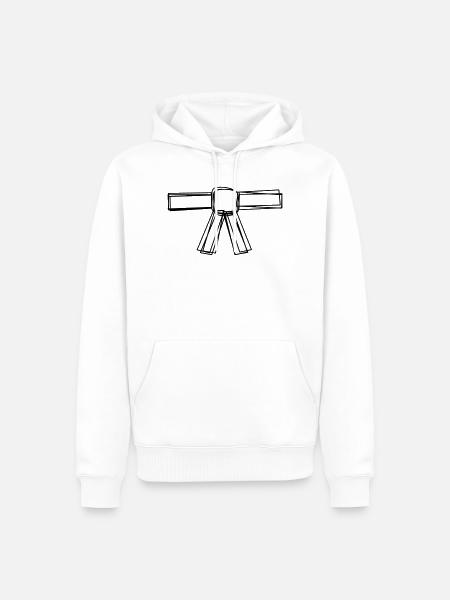 Judogürtel handgezeichnet - Männer Premium Bio Hoodie - Weiß