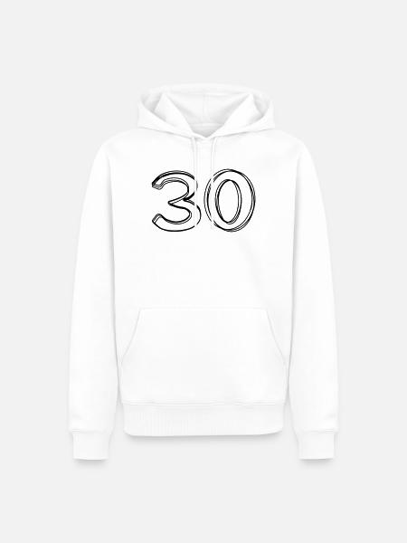 Zahl 30 handgezeichnet - Männer Premium Bio Hoodie - Weiß