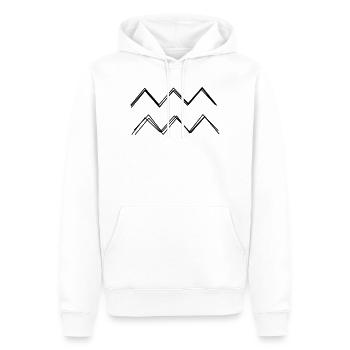 Sternzeichen Wassermann handgezeichnet - Männer Premium Bio Hoodie - Weiß - Vorne - Nico (187cm)