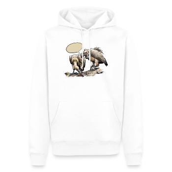 Zwei Geier auf Steinigem Grund - Männer Premium Bio Hoodie - Weiß - Vorne - Nico (187cm)