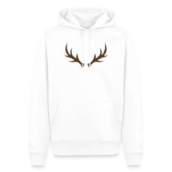 Geweih-Wappen Emblem - Männer Premium Bio Hoodie - Weiß - Vorne - Nico (187cm)