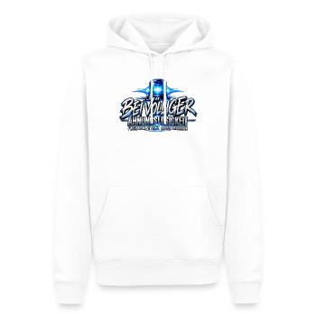 Fachkompetenz ausstrahlen | Rettungsdienst Spruch - Männer Premium Bio Hoodie - Weiß - Vorne - Nico (187cm)