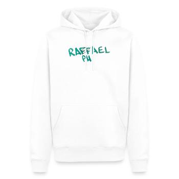 Geschenkidee für Raphael  - Männer Premium Bio Hoodie - Weiß - Vorne - Nico (187cm)