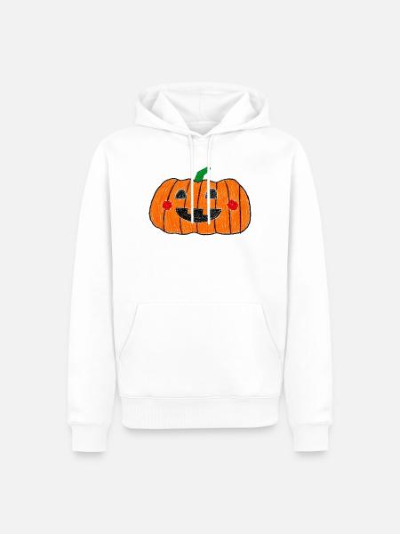 Freudige Kerbislaternen-Kritzelei - Männer Premium Bio Hoodie - Weiß