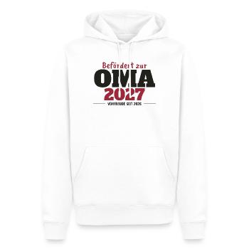Befördert zur Oma 2027 - Männer Premium Bio Hoodie - Weiß - Vorne - Nico (187cm)