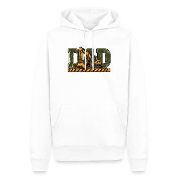 Dad Bagger – Geschenk für Baggerfahrer - Männer Premium Bio Hoodie - Weiß - Vorne - Nico (187cm)
