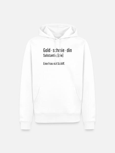 Goldschmiedin Substantiv Definition Geschenk - Männer Premium Bio Hoodie - Weiß