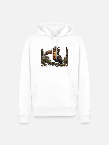 Zier-Steampunk-Tukan - Männer Premium Bio Hoodie - Weiß