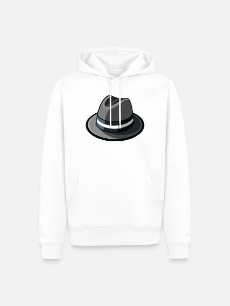 Gangster-Hut-Fedora - Männer Premium Bio Hoodie - Weiß