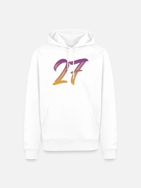 27 - Männer Premium Bio Hoodie - Weiß