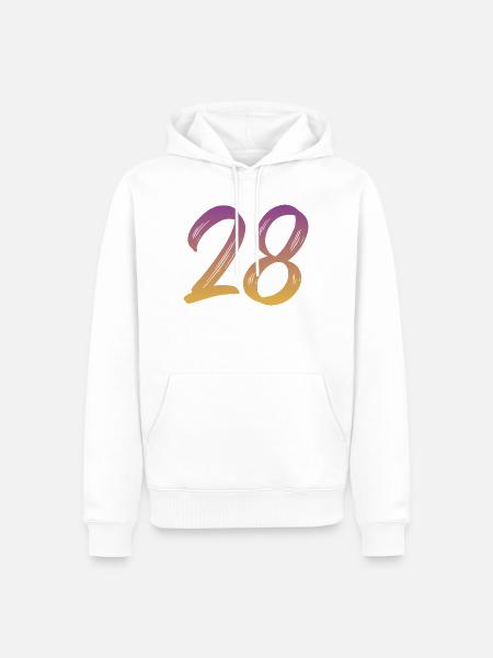 28 - Männer Premium Bio Hoodie - Weiß