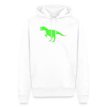Neon-T-Rex Silhouette - Männer Premium Bio Hoodie - Weiß - Vorne - Nico (187cm)