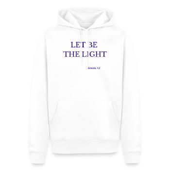 Lasst das Licht sein - Männer Premium Bio Hoodie - Weiß - Vorne - Nico (187cm)
