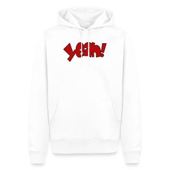Yeah! Knallrot Ausdruck - Männer Premium Bio Hoodie - Weiß - Vorne - Nico (187cm)