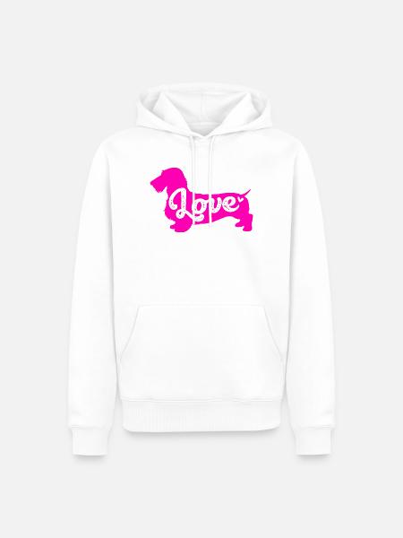 Dachshund Rauhaardackel - Männer Premium Bio Hoodie - Weiß