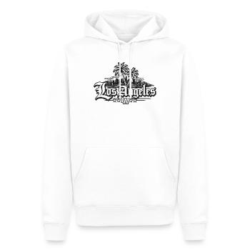 California Dreaming – Los Angeles Streetwear - Männer Premium Bio Hoodie - Weiß - Vorne - Nico (187cm)