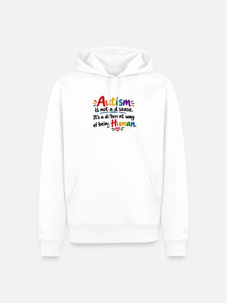 Autismus Akzeptanz Regenbogen Design - Männer Premium Bio Hoodie - Weiß