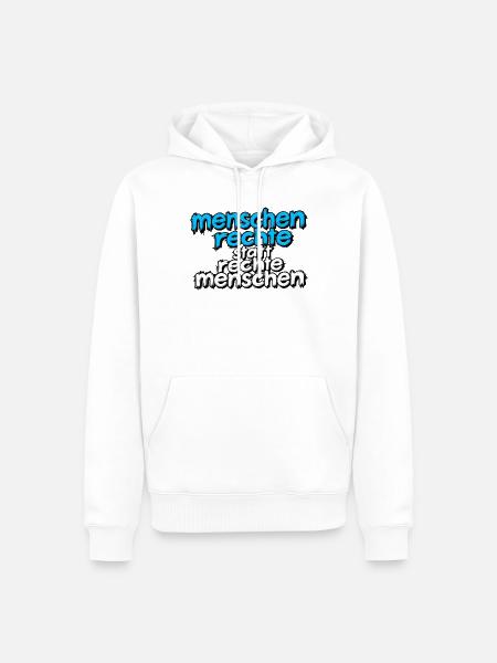 Menschenrechte statt rechte Menschen - Männer Premium Bio Hoodie - Weiß
