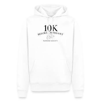 10K vor Croissant – Lauf- und Brunch-Lebensstil - Männer Premium Bio Hoodie - Weiß - Vorne - Nico (187cm)