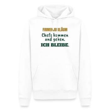 Firmenjubiläum: Chefs kommen und gehen - Männer Premium Bio Hoodie - Weiß - Vorne - Nico (187cm)