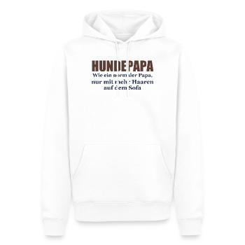 Hundepapa – Wie ein normaler Papa - Männer Premium Bio Hoodie - Weiß - Vorne - Nico (187cm)