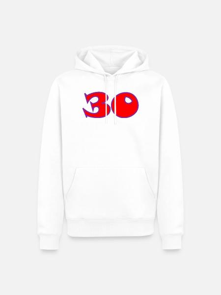 30 - Männer Premium Bio Hoodie - Weiß