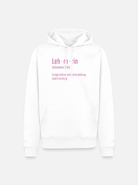 Lehrerin Substantiv Influencerin Schule Geschenk - Männer Premium Bio Hoodie - Weiß