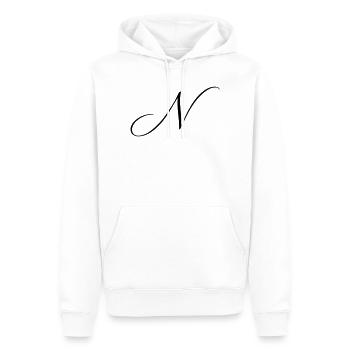 Name mit Anfangsbuchstabe N Nina Noah Nora Nico  - Männer Premium Bio Hoodie - Weiß - Vorne - Nico (187cm)