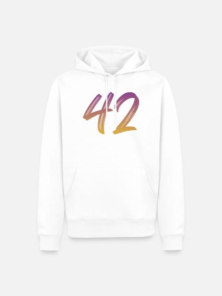42 - Männer Premium Bio Hoodie - Weiß