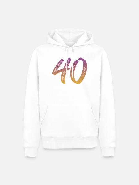40 - Männer Premium Bio Hoodie - Weiß