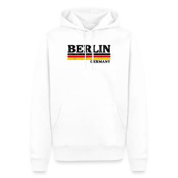 Berlin - Deutschland - Germany - Berliner Bär - Männer Premium Bio Hoodie - Weiß - Vorne - Nico (187cm)