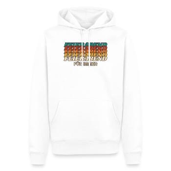 Feierabend für immer - Retro Schrift - Männer Premium Bio Hoodie - Weiß - Vorne - Nico (187cm)