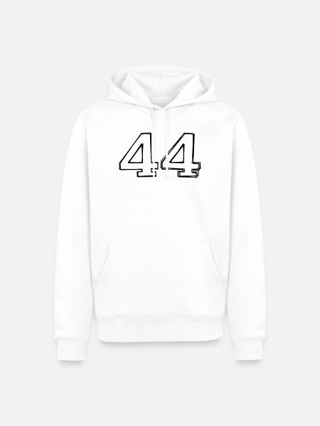 Zahl 44 handgezeichnet - Männer Premium Bio Hoodie - Weiß