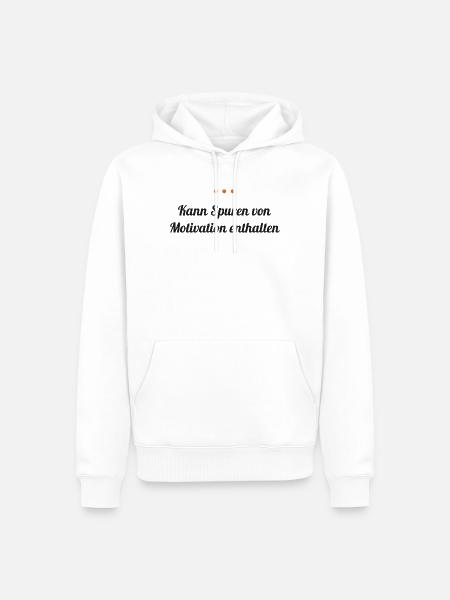 Kann Spuren von Motivation enthalten - Männer Premium Bio Hoodie - Weiß