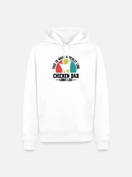 Huhn Papa Spruch Retro - Männer Premium Bio Hoodie - Weiß