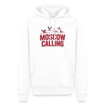 Moskau ruft Flamingos - Männer Premium Bio Hoodie - Weiß - Vorne - Nico (187cm)