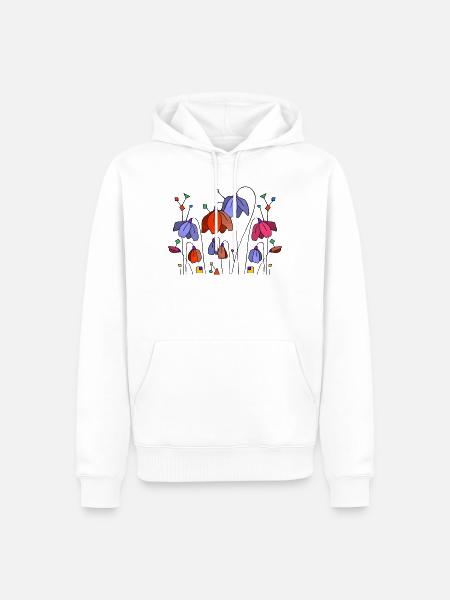 Blumen - Männer Premium Bio Hoodie - Weiß