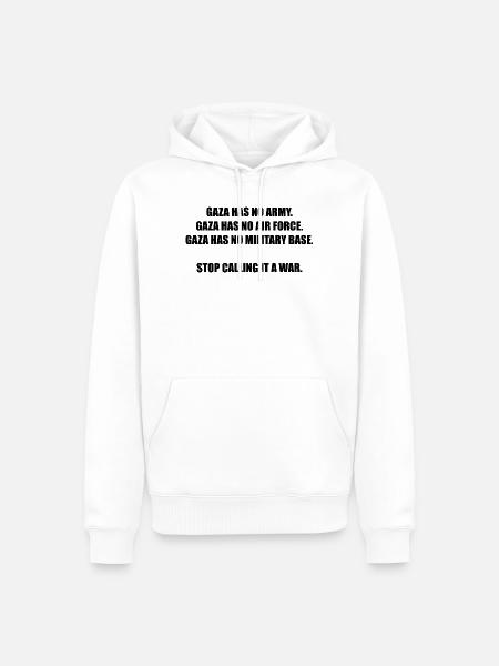 GAZA HAS NO ARMY - Männer Premium Bio Hoodie - Weiß