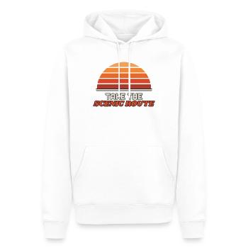 Take the Scenic Route – Retro Sonnenuntergang - Männer Premium Bio Hoodie - Weiß - Vorne - Nico (187cm)