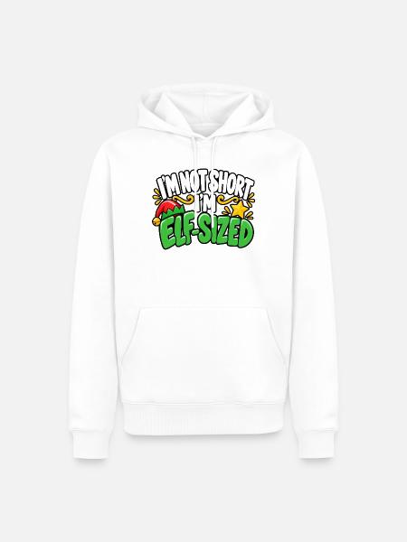 Ich bin nicht klein, ich elfgroß - Männer Premium Bio Hoodie - Weiß