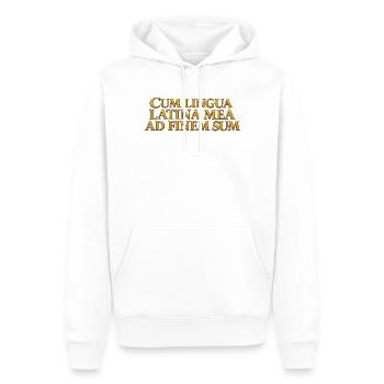 Lateinische Goldschrift Aufdruck - Männer Premium Bio Hoodie - Weiß - Vorne - Nico (187cm)