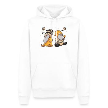 Bienen Humor Bee Happy - Männer Premium Bio Hoodie - Weiß - Vorne - Nico (187cm)